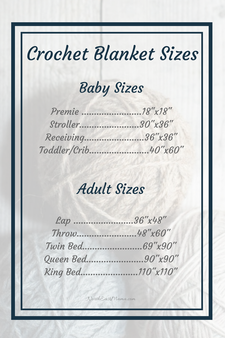 Baby Blanket Size Chart Crochet