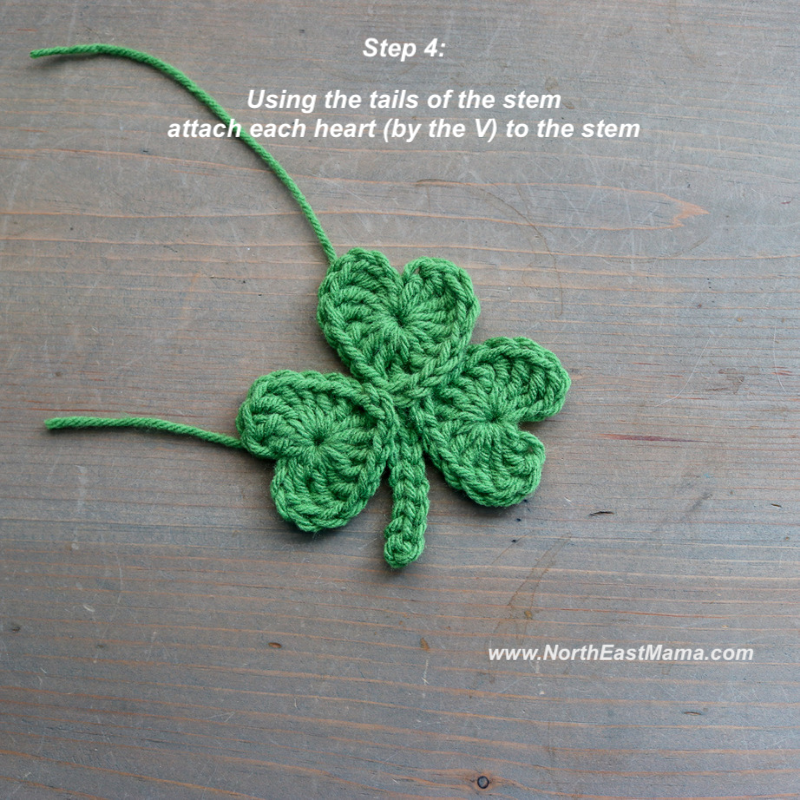 Crochet shamrock pattern step 4